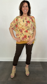 Blouse met boord roos mosterd