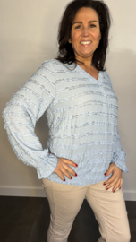 Top Sofie ruffles IJsblauw