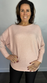 Trui Holly met vleermuismouw oud roze