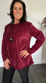 Velvet trui met ketting Bordeaux