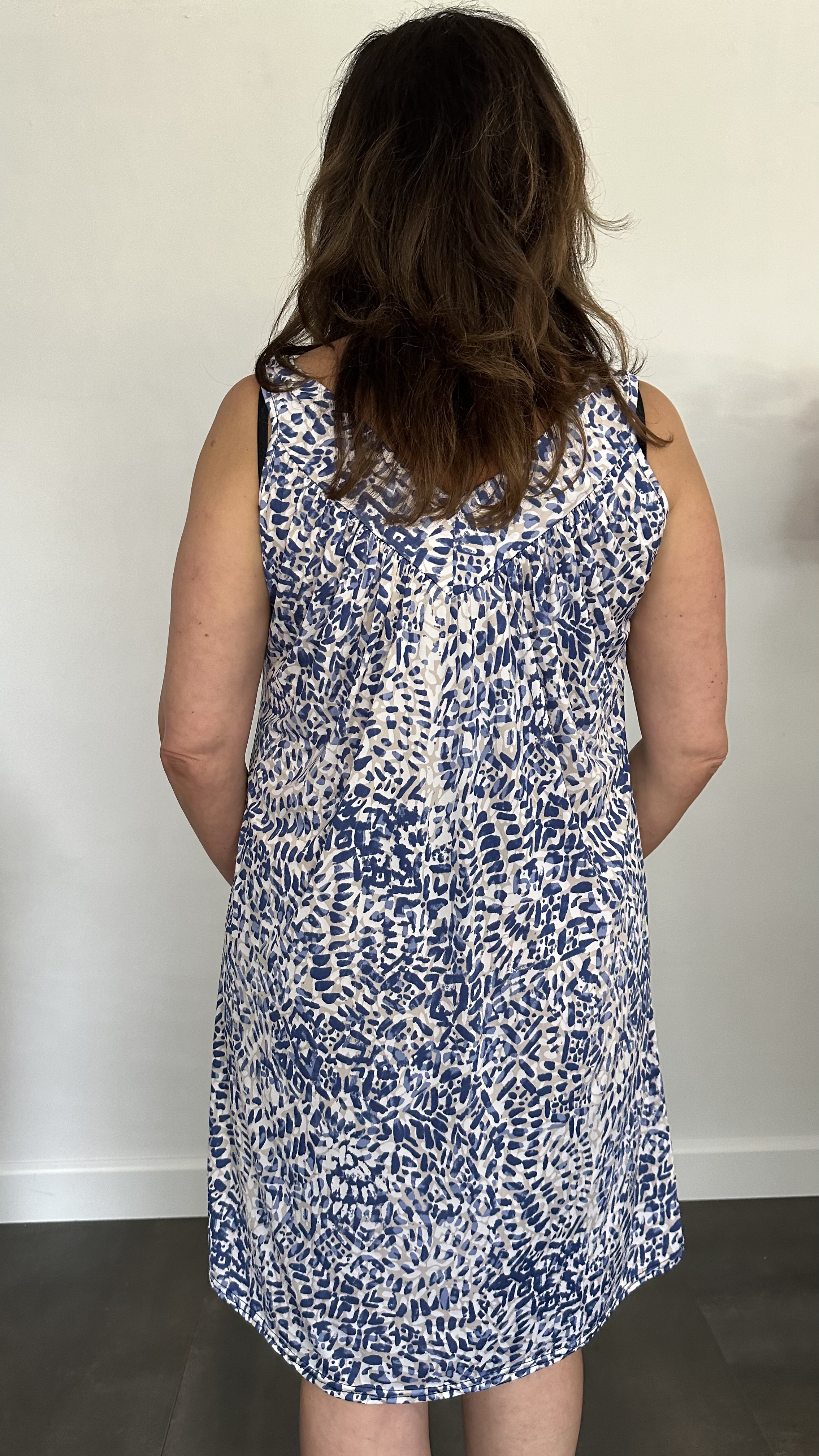 Jurkje met V-hals panter blauw