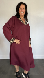Sweaterdress panter +SIZE bordeaux SALE