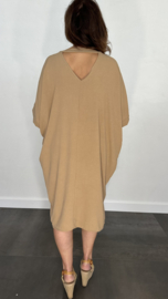 Jurk Bella crepe camel +SIZE