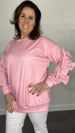 Sweater met strikken op de mouw +SIZE pink
