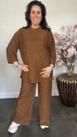 2-Delig comfy pak ribbel Bruin SALE