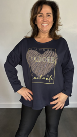 Sweater glitter j'adore marine