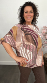 Blouse Selma met strikjes Taupe