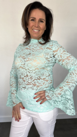 Kanten top Jill mint SALE