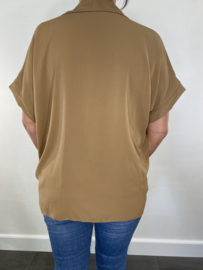 Blouse met knoop Peggy camel SALE
