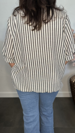 Top Mira gestreept + ketting Zwart