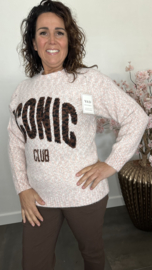 Gebreide trui Iconic Roze/Ecru/Grijs