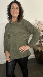 Velvet trui Molly + Ketting Army