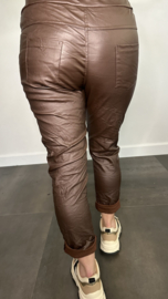Joggjeans Leatherlook coating bruin/choco +SIZE
