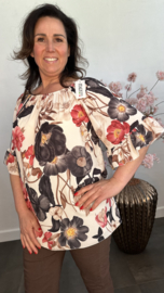 Blouse Fleur gebloemd Zwart