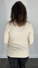 Gebreide coltrui met kabel ecru SALE