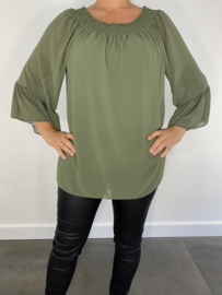 Blouse met gesmokte band army