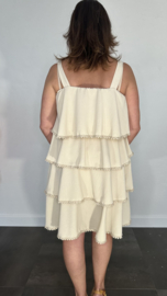 Korte jurk met stroken zand