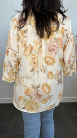 Blouse Eloise met rozen geel