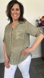 Blouse Alicia met pailletten en kant army