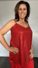 Top Noèlle met pailletten rood +Size SALE