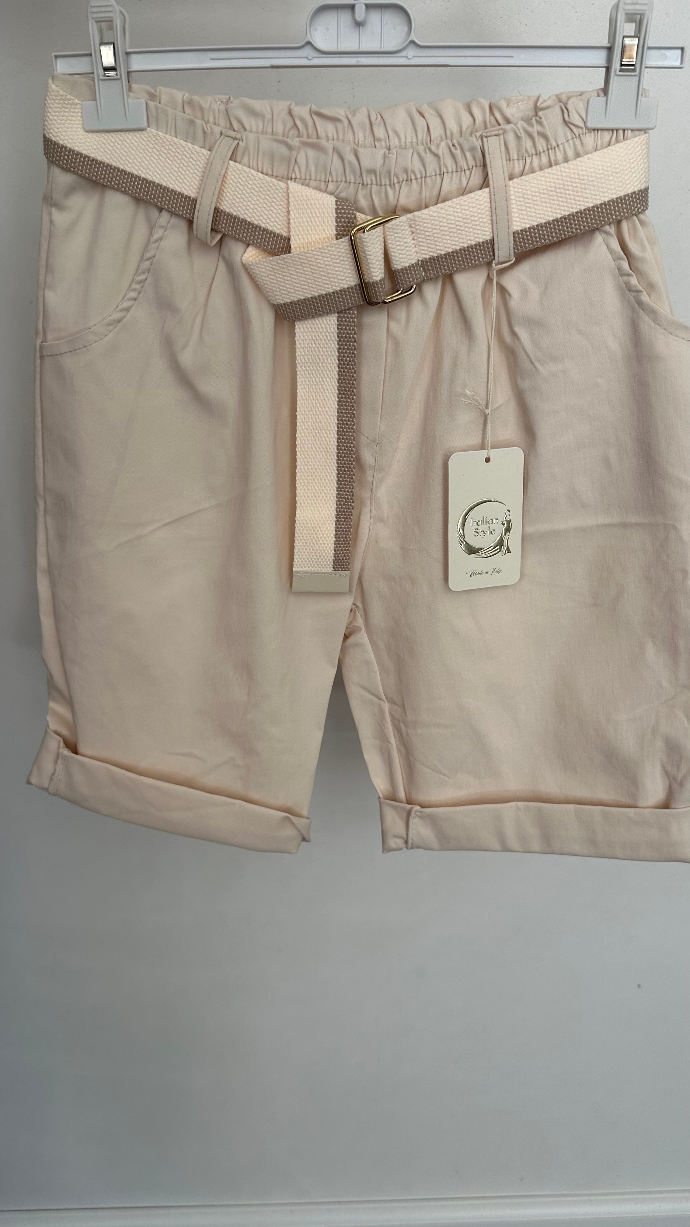 Bermuda stretch broek beige