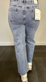 G-smack stretch jeans WIDE LEG met rafels