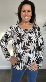 Ballon shirt met elastiek maria zand /zwart