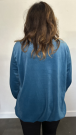 Velvet top Bianca +SIZE petrol