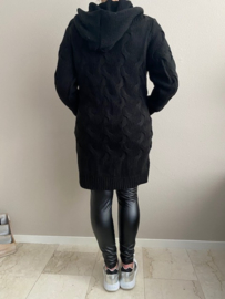 Kabelvest met capuchon zwart SALE