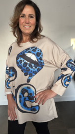 Shirt Love/Lips kobalt