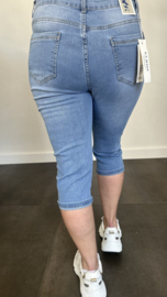 Capri stretch jeans met omslag