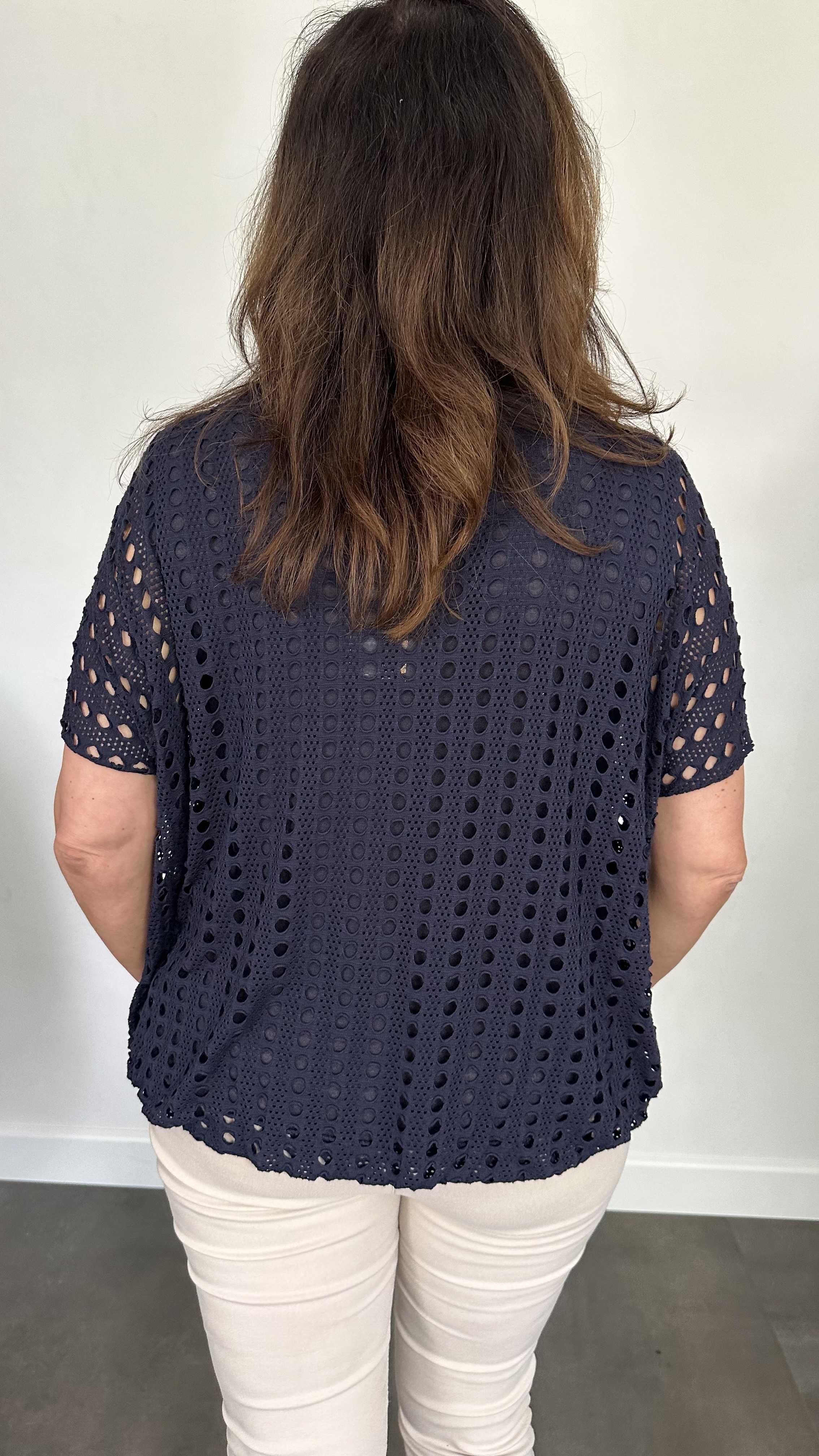 Shirt Lara met ketting marine