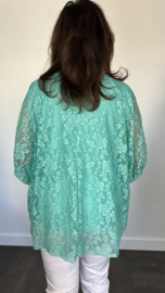Kanten blouse charlotte +SIZE mint