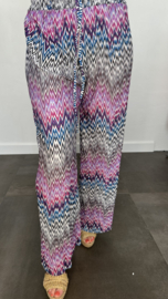 Plisse broek met wijde pijp ZIGZAG zwart SALE