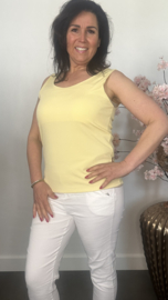 Hemd met brede schouderband ribbel Geel