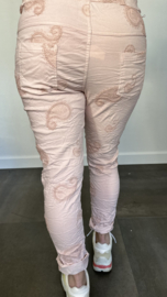 Joggjeans paisley geborduurd roze