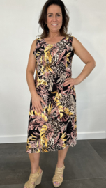 Half lange hemdjurk panter/ palmblad oud roze