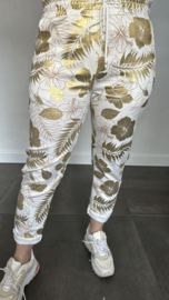 Jogger golden flowers ecru