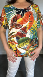 Ballon shirt met elastiek Coloured Palm