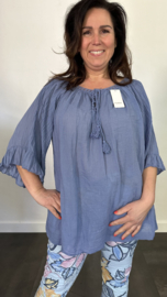 Blouse Veronica UNI +SIZE jeans blauw