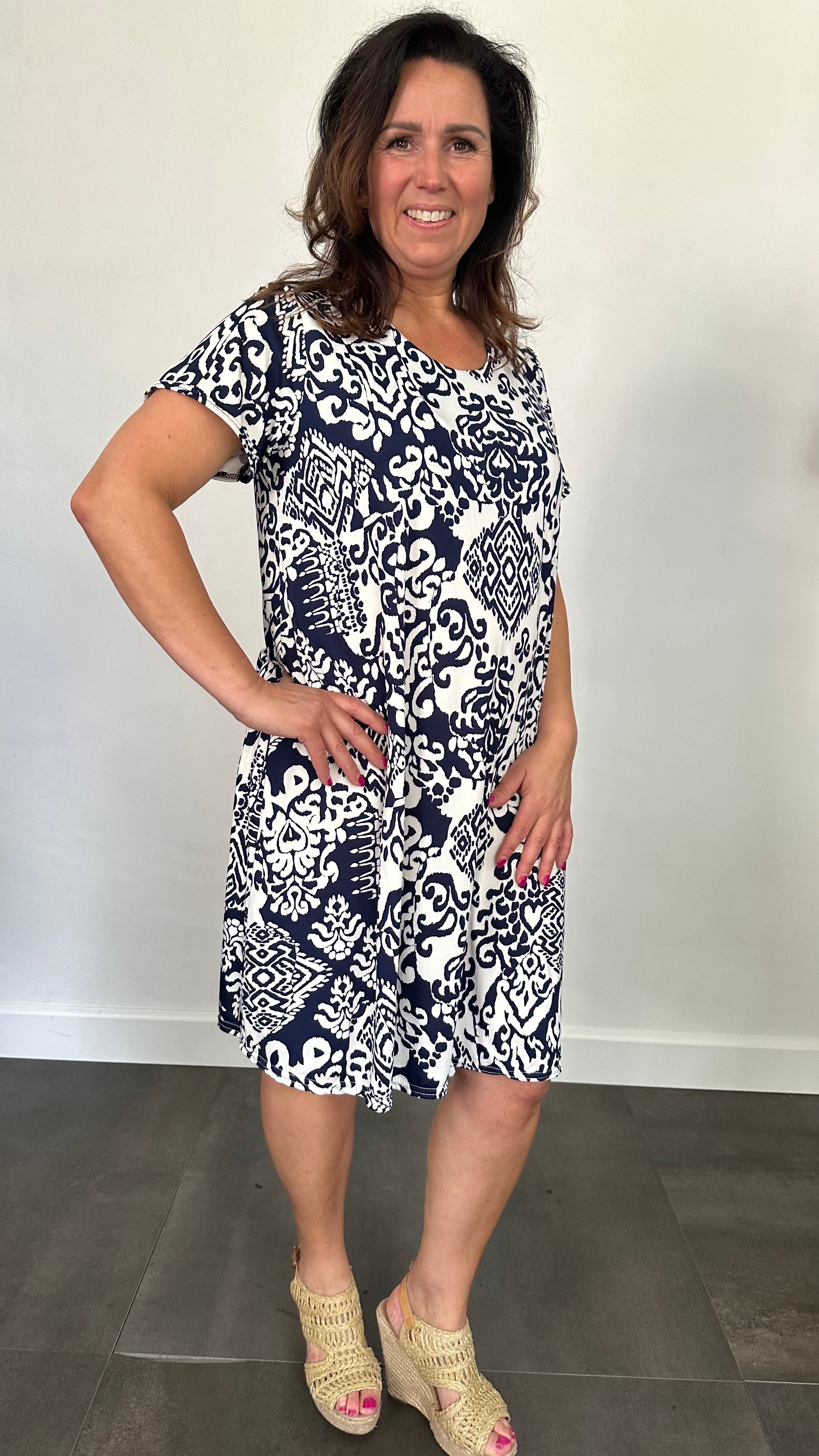Jurk dorena travel versailles marine