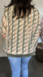 Blouse met boord Small Elips army