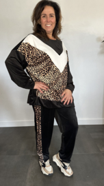 2-Delig comfy pak Velvet panter +Size Zwart