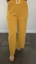 Flared crepe broek met GESP oker