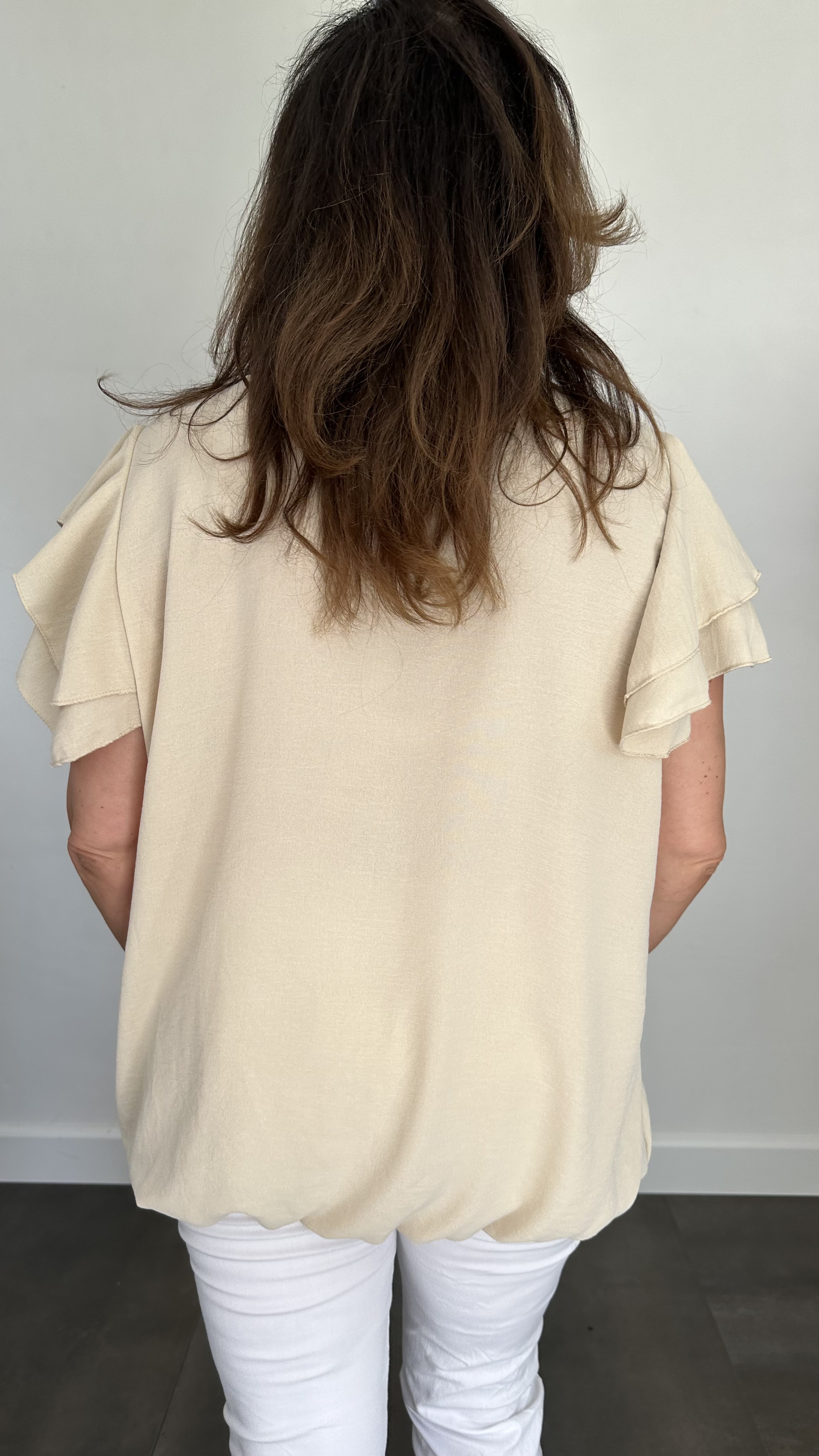 Shirt Celine met ketting +SIZE zand