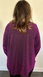 Top "glitter zipp" sparkle lines magenta