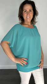 Blouse met boord korte mouw +SIZE mint