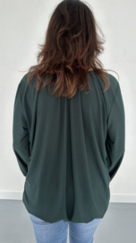 Ballon shirt travel met elastiek donker groen