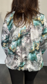 Ballon shirt met elastiek gold new marble mint
