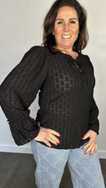 Top Laila met ruche zwart